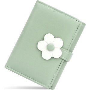 Women Leather RFID Blocking Small Trifold Wallet with ID Window